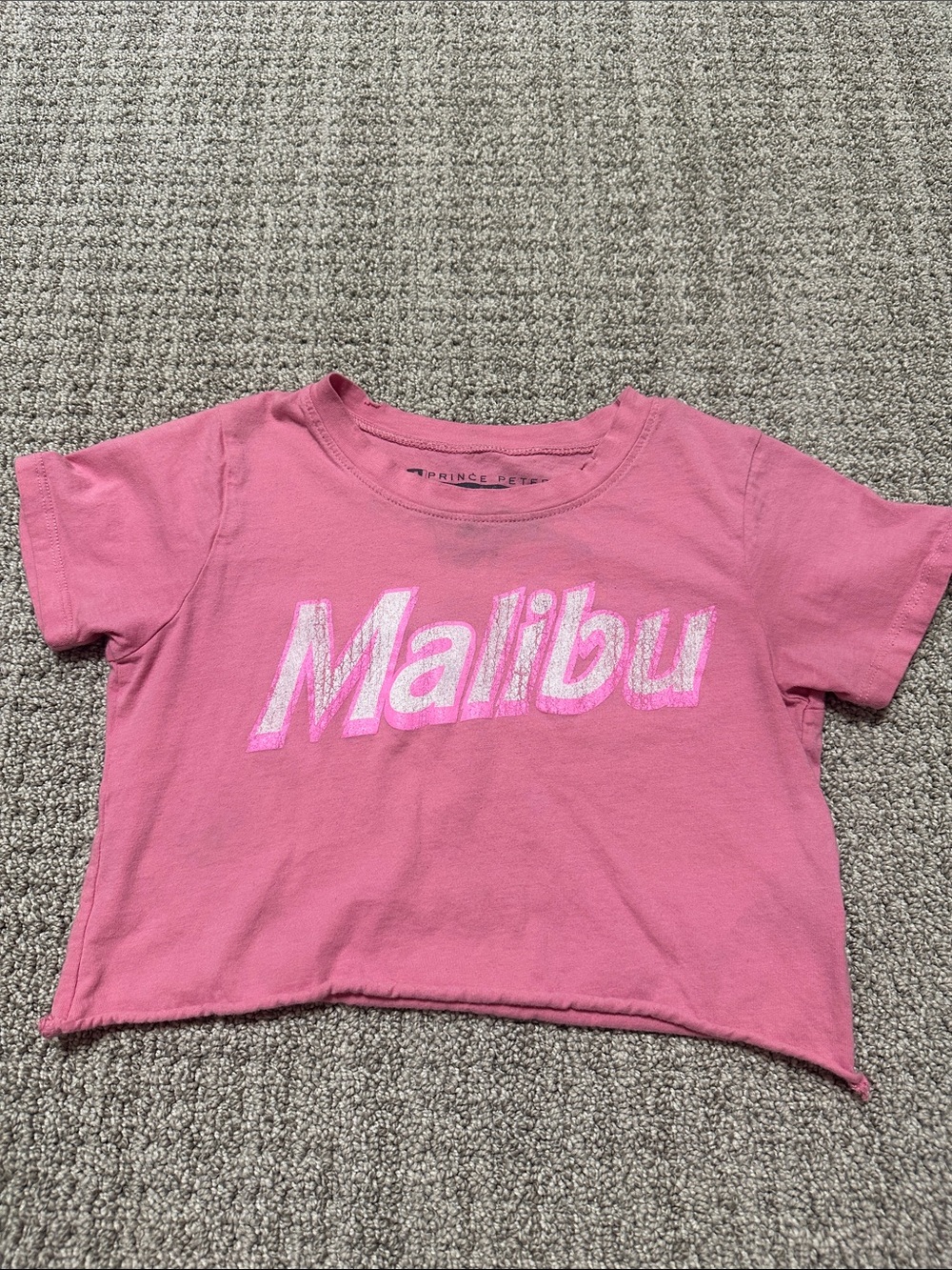 Prince Peter Collection Pink 'Malibu' Graphic Crop Tee - Kids